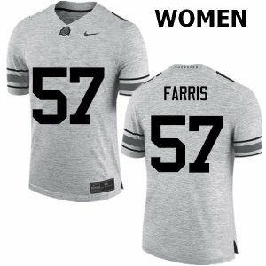 NCAA Ohio State Buckeyes Women's #57 Chase Farris Gray Nike Football College Jersey YVP3745UQ